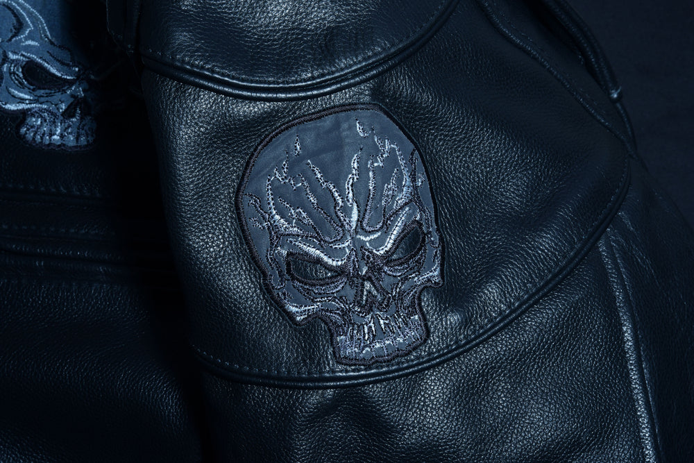 RC Men’s Black Reflective Skulls Scooter Jacket