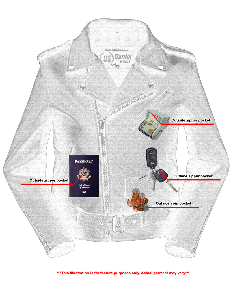 RC Women's Classic Plain Side Fitted M/C Style Jacket