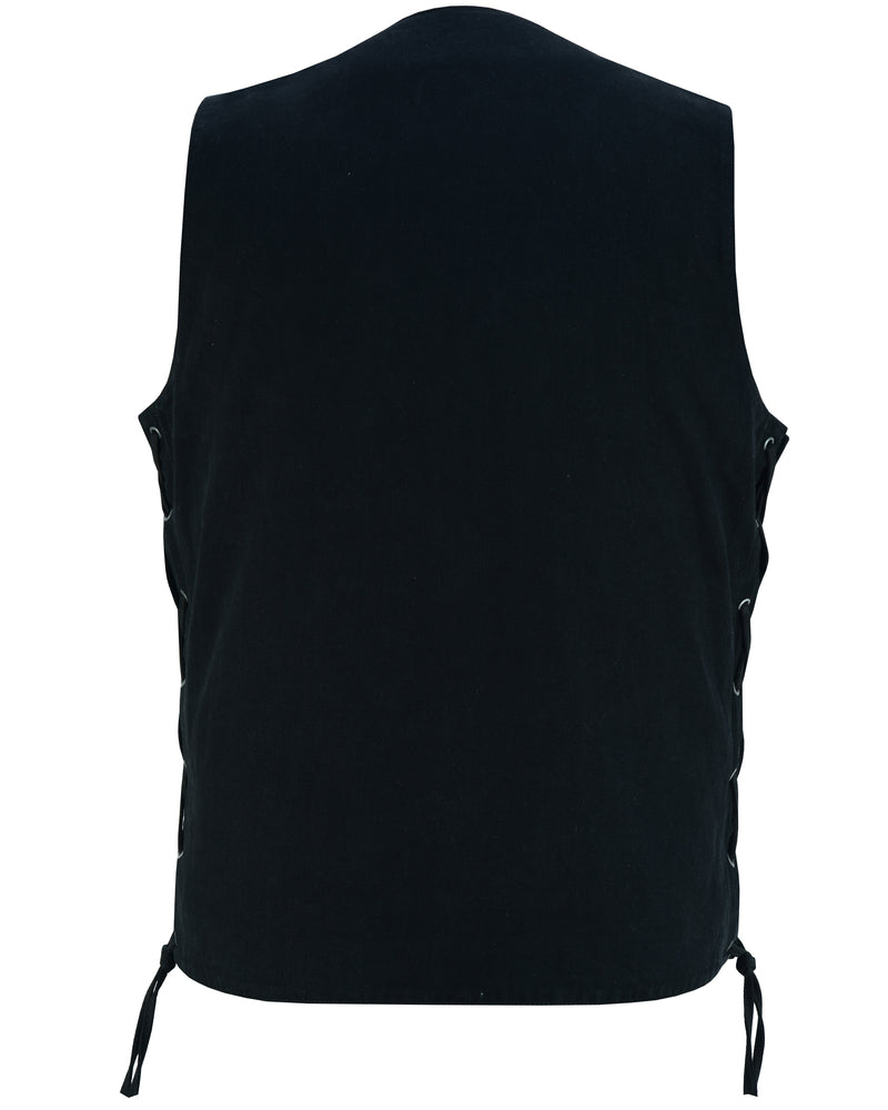 DM Men's Ten Pocket Denim Utility Vest - TALL