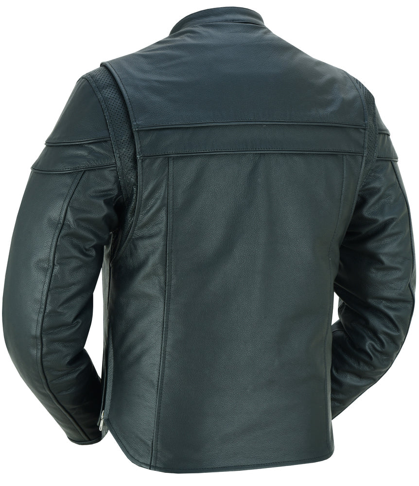 RC Full Hand Black Leather Motorcycle Jacket