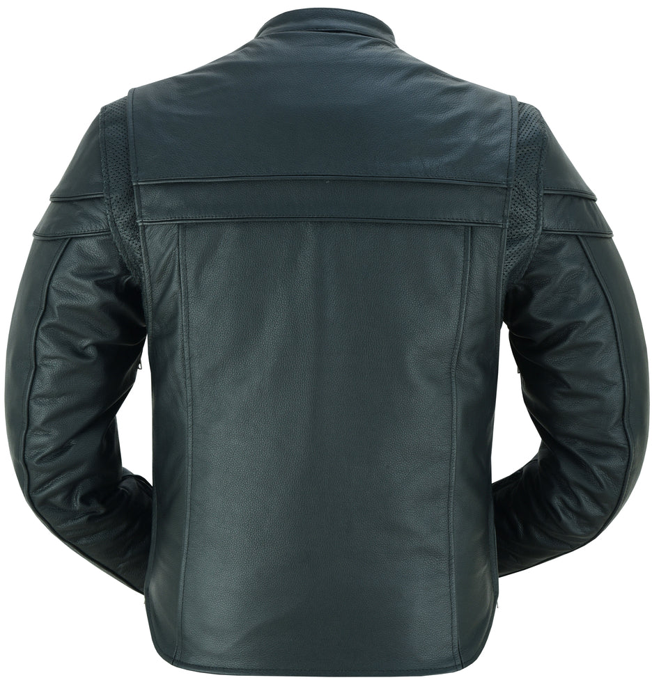 RC Full Hand Black Leather Motorcycle Jacket