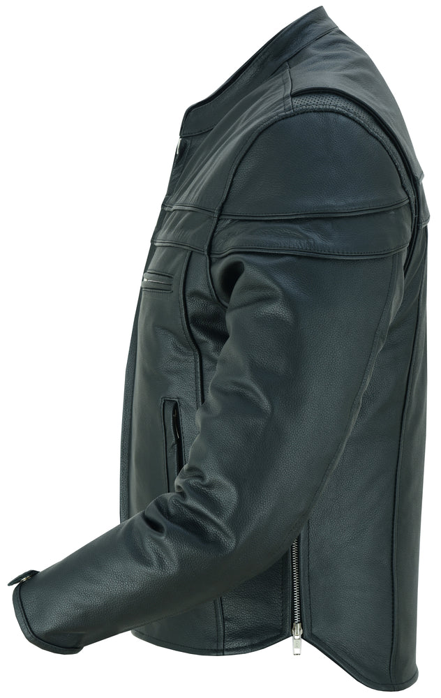 RC Full Hand Black Leather Motorcycle Jacket