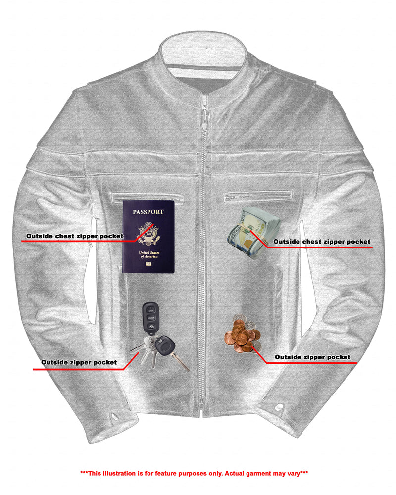 RC Full Hand Black Leather Motorcycle Jacket