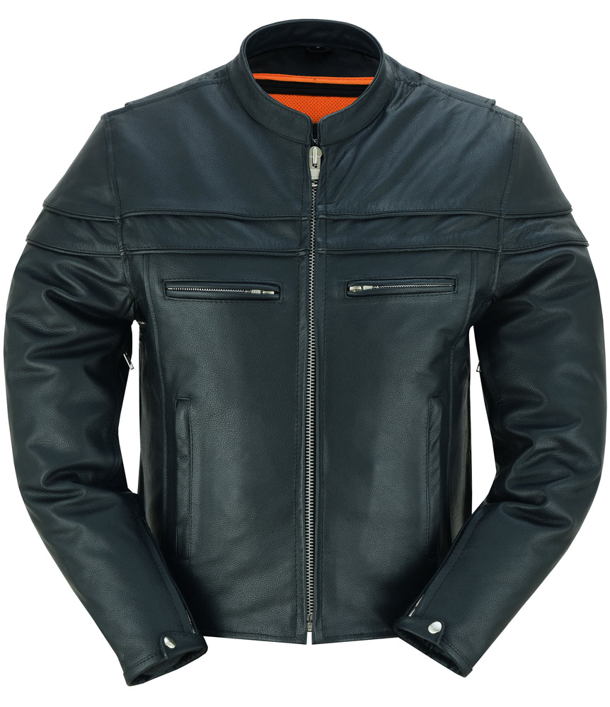 DS Full Hand Black Leather Motorcycle Jacket