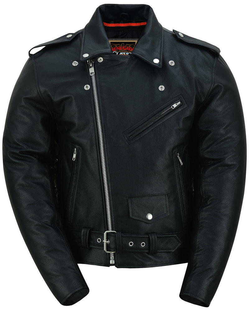 Freedom Rider Black Men’s Leather Jacket – Eagle Embossed