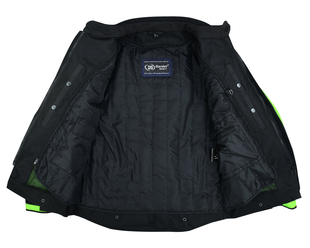 DS 4-Season Hi-Vis Mens Textile Motorycyle Jacket Waterproof & Ventilated