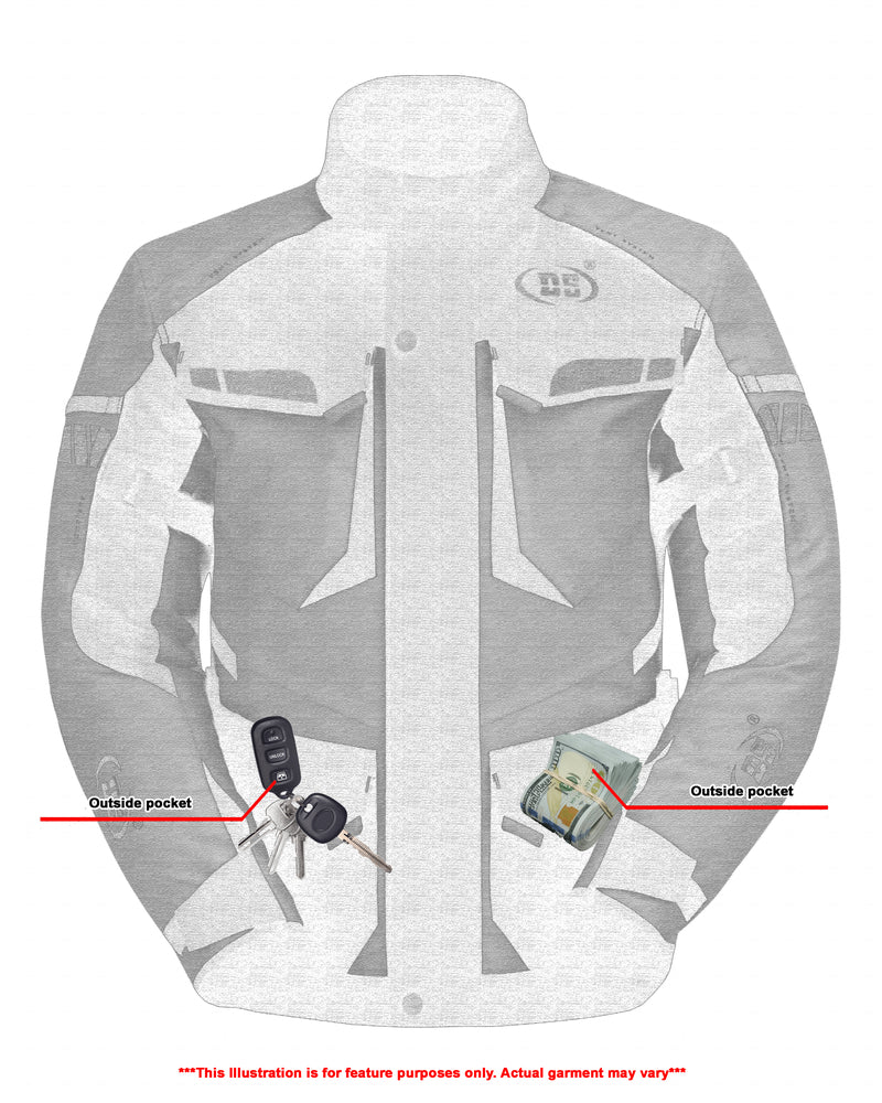 DS 4-Season Hi-Vis Mens Textile Motorycyle Jacket Waterproof & Ventilated