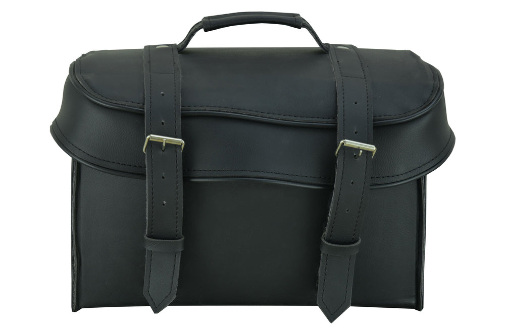 RC Leather Black PVC Large Four Piece Motorcycle Touring Tail Bag