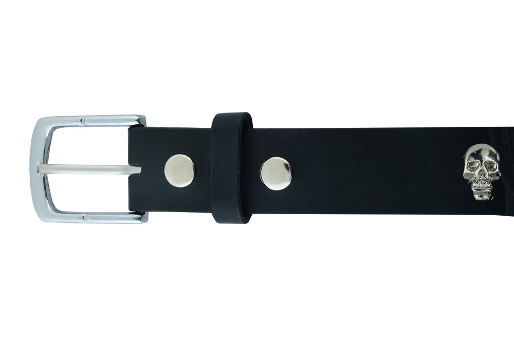 BLT2017 Skull HeaRC Black Genuine Leather Belt