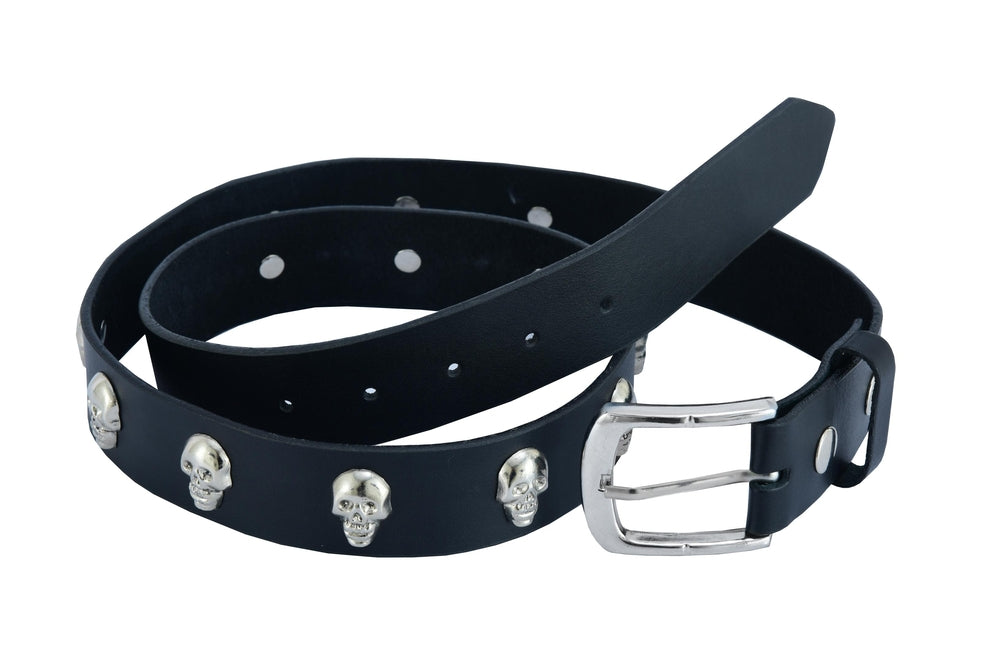 BLT2017 Skull HeaRC Black Genuine Leather Belt