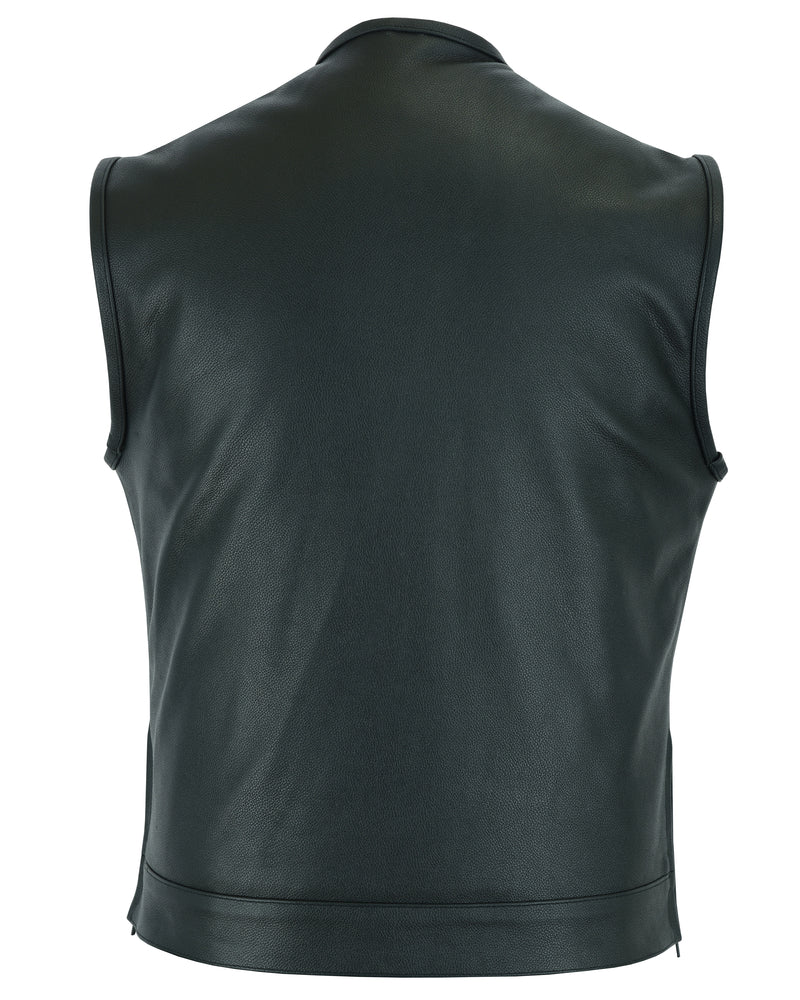 DS Eclipse Black Motorcycle Vest - Hidden Smart Access Pockets & Durable Lining