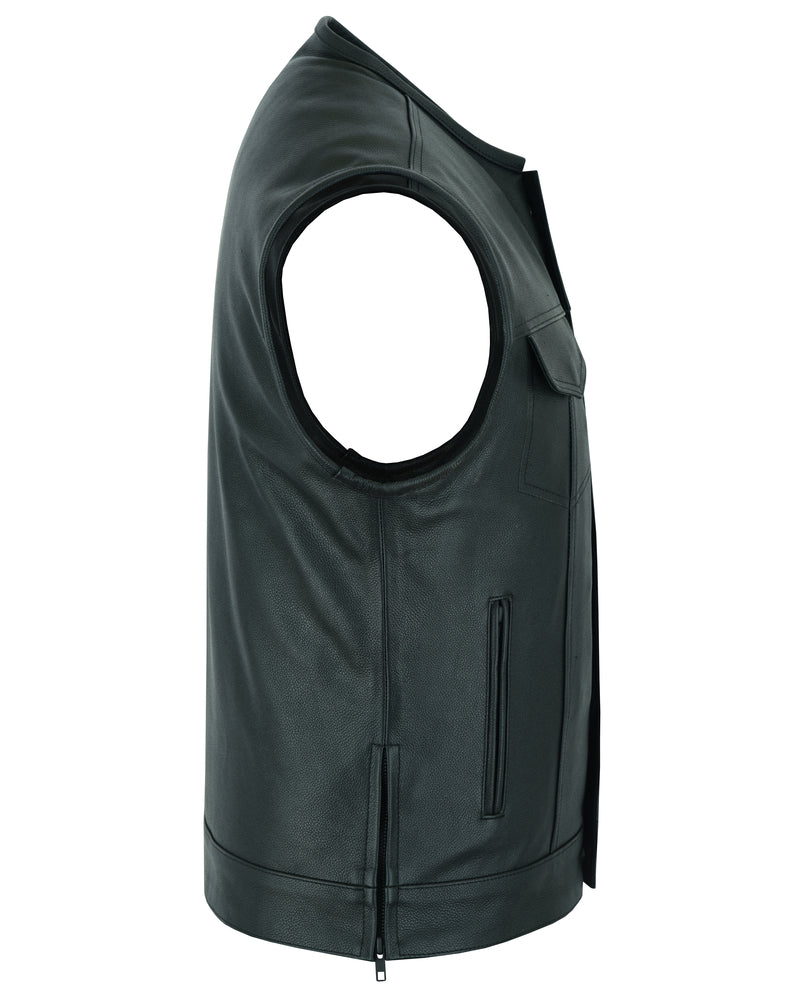 RC Eclipse Black Motorcycle Vest - Hidden Smart Access Pockets & Durable Lining