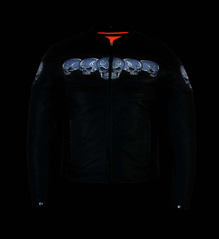 RC Men’s Black Reflective Skulls Scooter Jacket