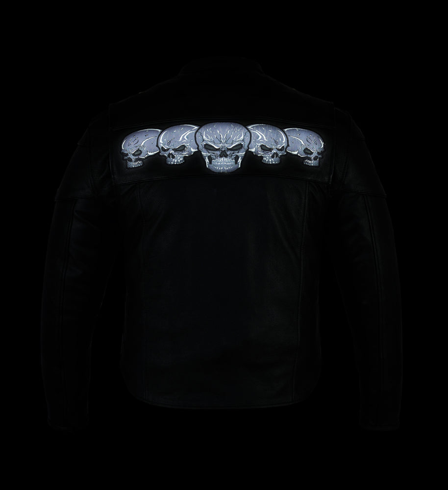 RC Men’s Black Reflective Skulls Scooter Jacket