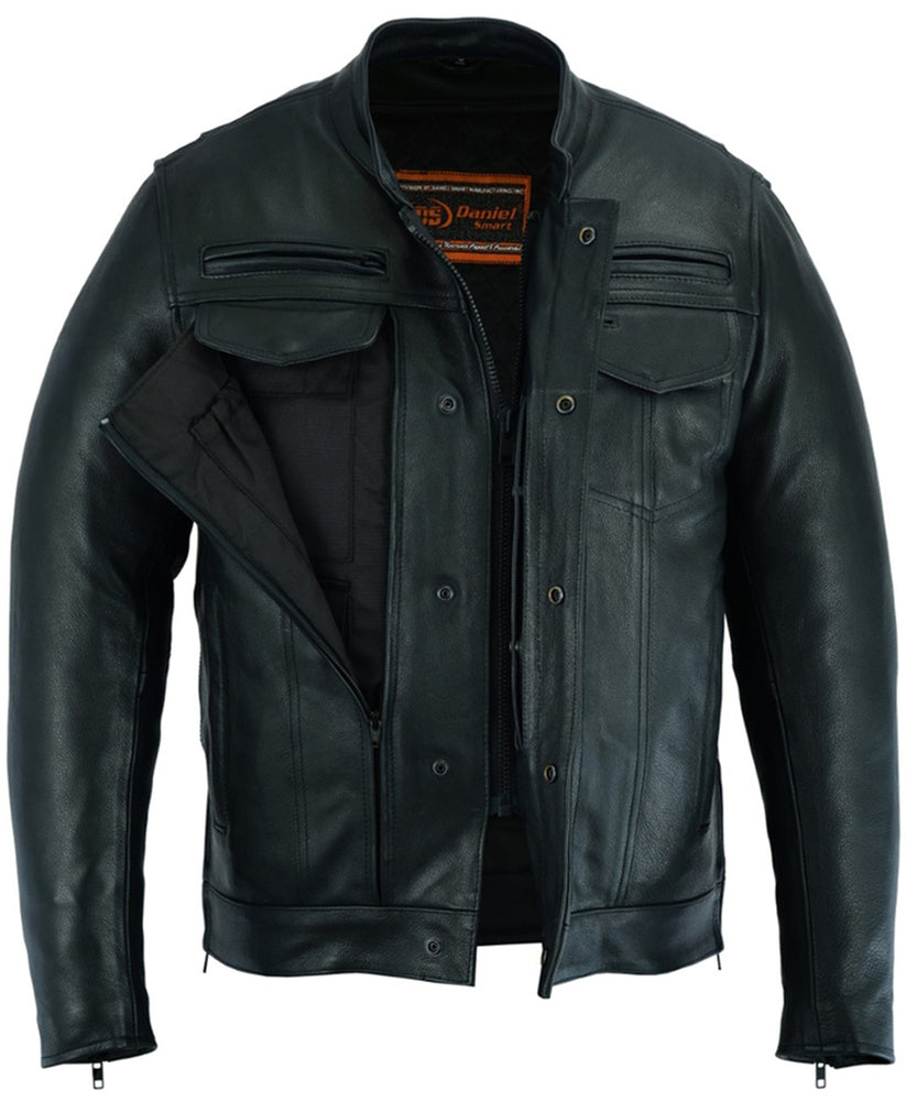 RC Men's Black Utility Style Motorcycle Jacket