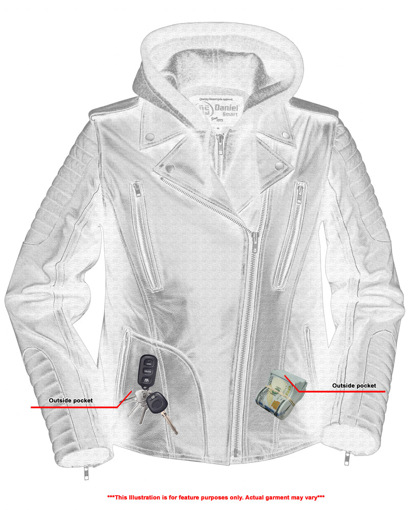 RC Women's M/C Jacket with Rub-Off Finish