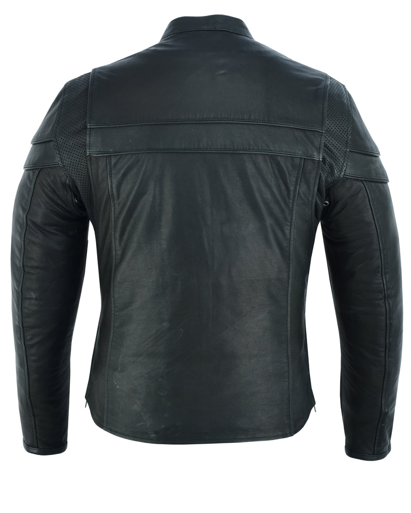 SpeeRCter Black Men’s Leather Motorcycle Jacket