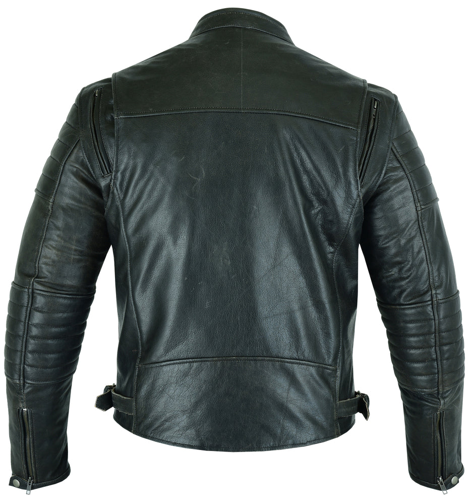 RC Men's Gun Metal Brown Crossover Leather Scooter Jacket