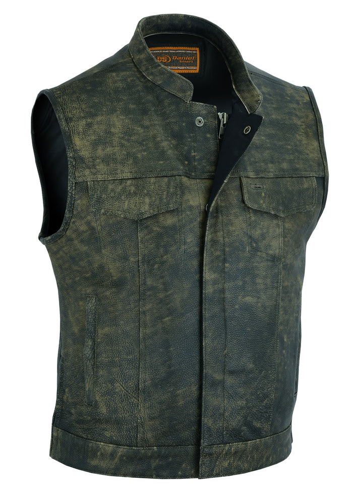 RC Men's Antique Brown Leather Motorcycle Vest