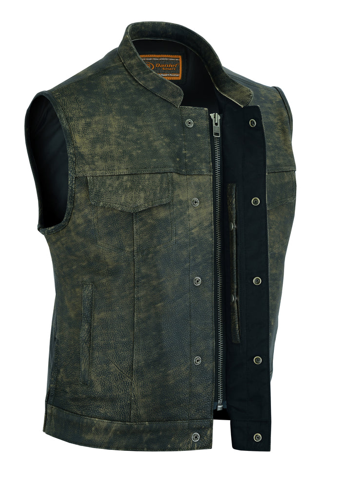 RC Men's Antique Brown Leather Motorcycle Vest