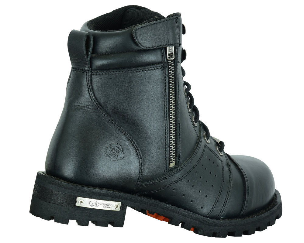 DS Men's 6'' Side Zipper Plain Toe Boot W/Perforation
