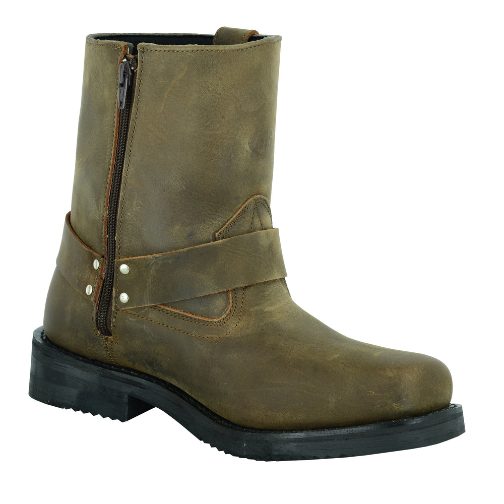 DS Men's Side Zipper Waterproof Boots- Brown