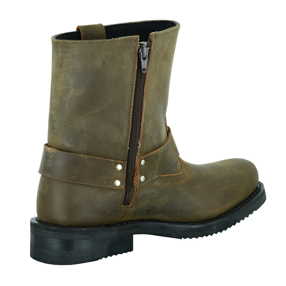DS Men's Side Zipper Waterproof Boots- Brown