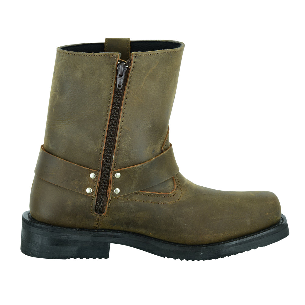DS Men's Side Zipper Waterproof Boots- Brown
