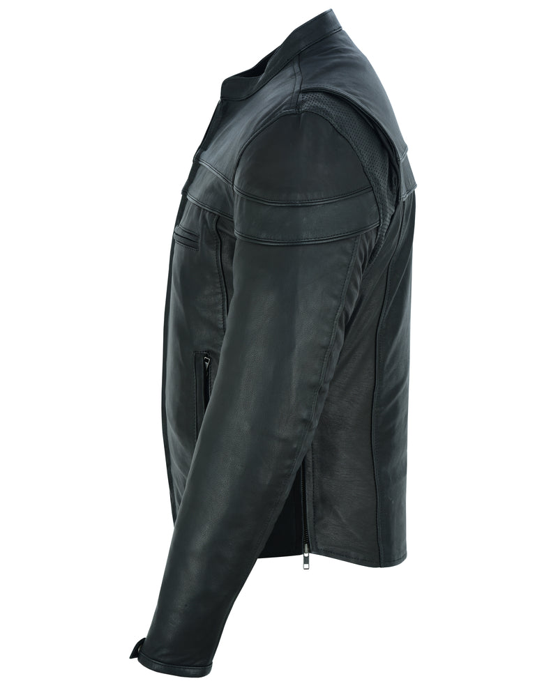 SpeeRCter Black Men’s Leather Motorcycle Jacket