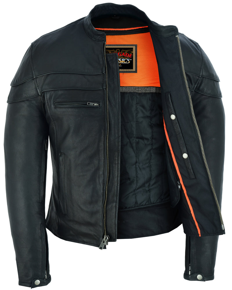 SpeeRCter Black Men’s Leather Motorcycle Jacket