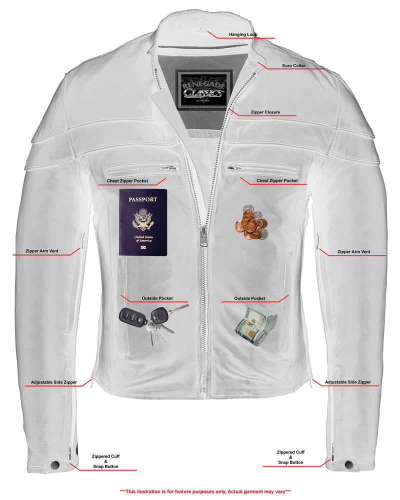 SpeeRCter Black Men’s Leather Motorcycle Jacket