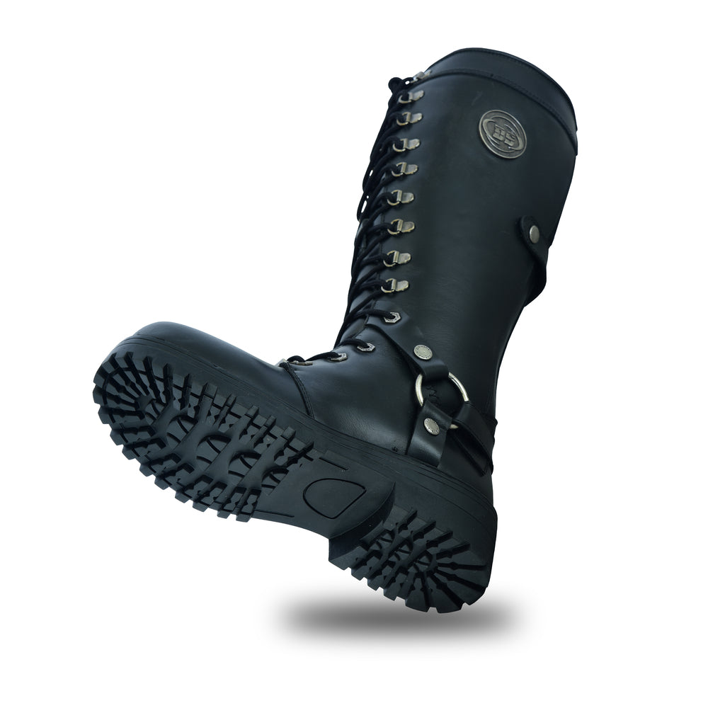 RC Women's 15 Inch Black Leather Stylish Harness Boot