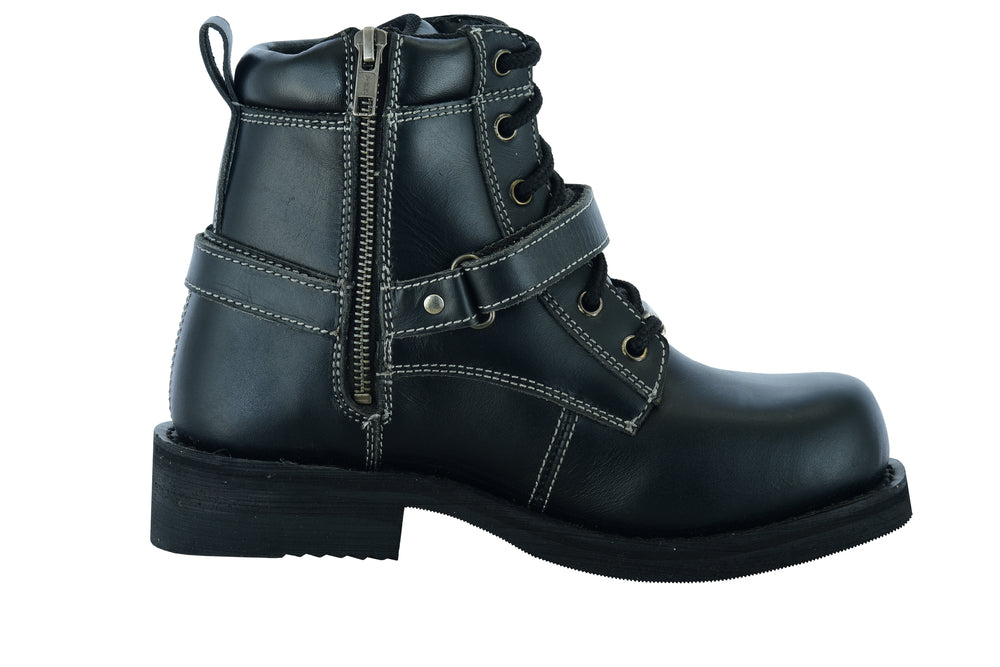 DS Women's Boots with Side Zipper and Single Strap