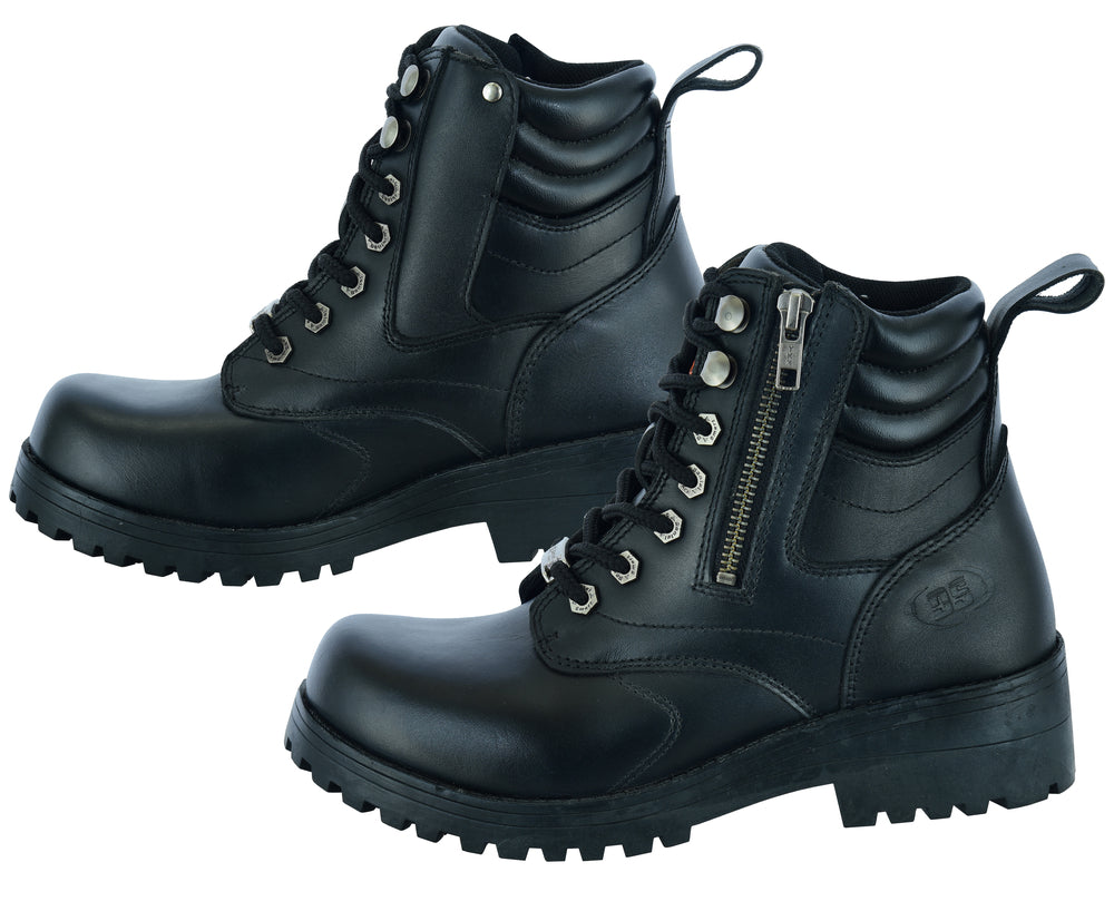 RC Women's Side Zipper Plain Toe Boots