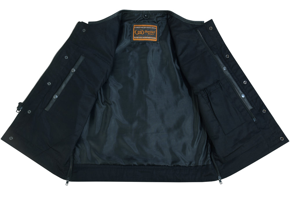 RC Eclipse Black Motorcycle Vest - Hidden Smart Access Pockets & Durable Lining