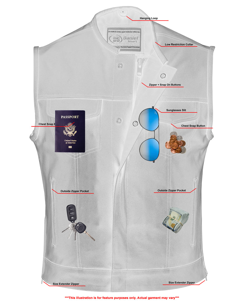 RC Eclipse Black Motorcycle Vest - Hidden Smart Access Pockets & Durable Lining