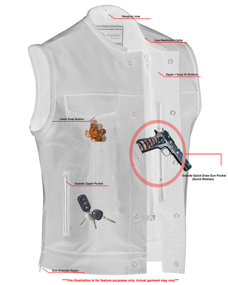 RC Eclipse Black Motorcycle Vest - Hidden Smart Access Pockets & Durable Lining