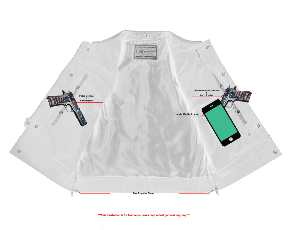 RC Eclipse Black Motorcycle Vest - Hidden Smart Access Pockets & Durable Lining