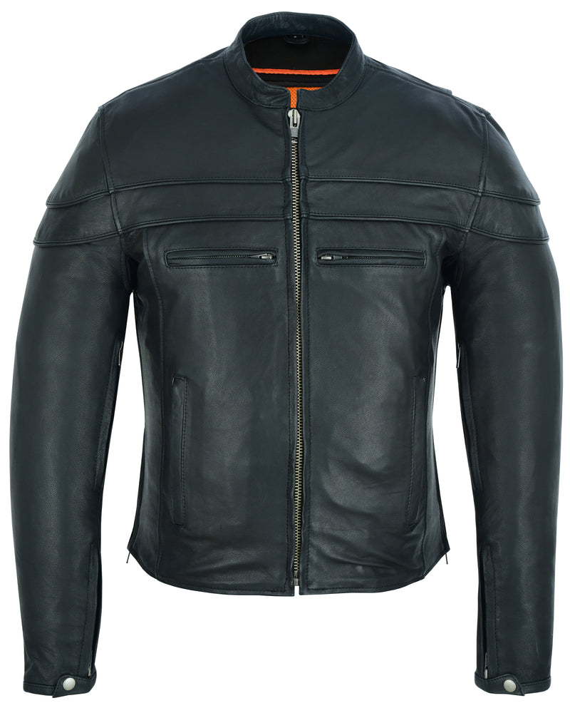 SpeeRCter Black Men’s Leather Motorcycle Jacket