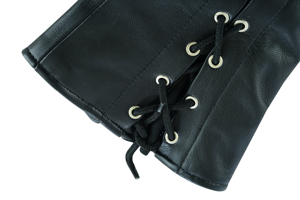 RC Women's Black Thigh High Leather Side Lace Leggings