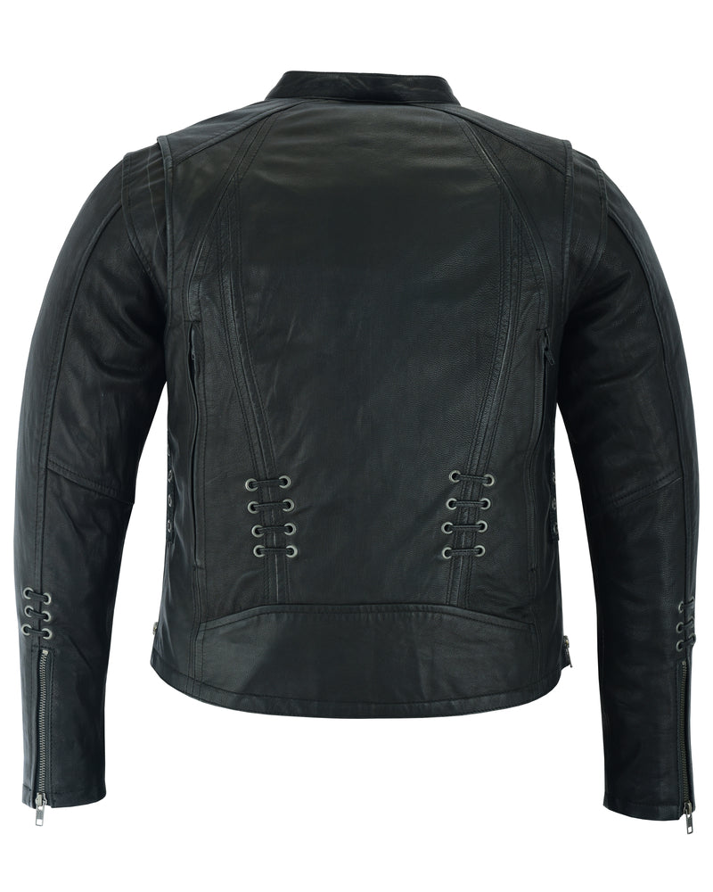DS Women's Stylish Jacket with Grommet and Lacing Accents