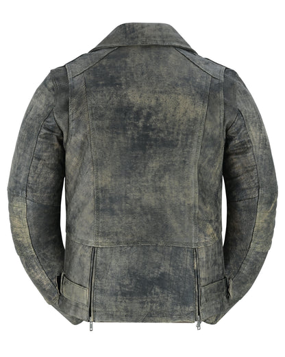 DS Women's Updated Stylish Antique Brown M/C Jacket