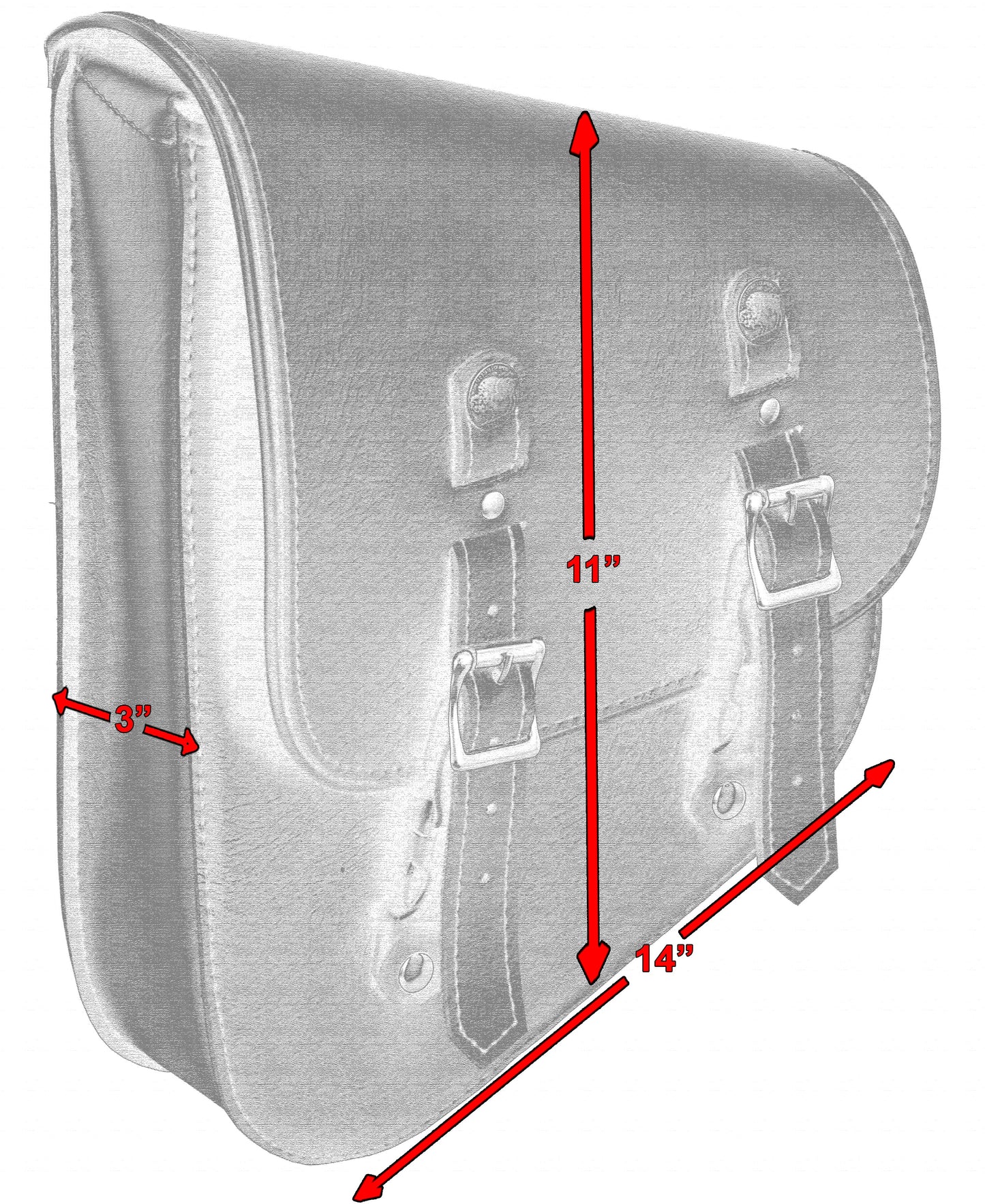 RC Left Side Premium Leather Swing Arm Bag W/ Buffalo Snaps
