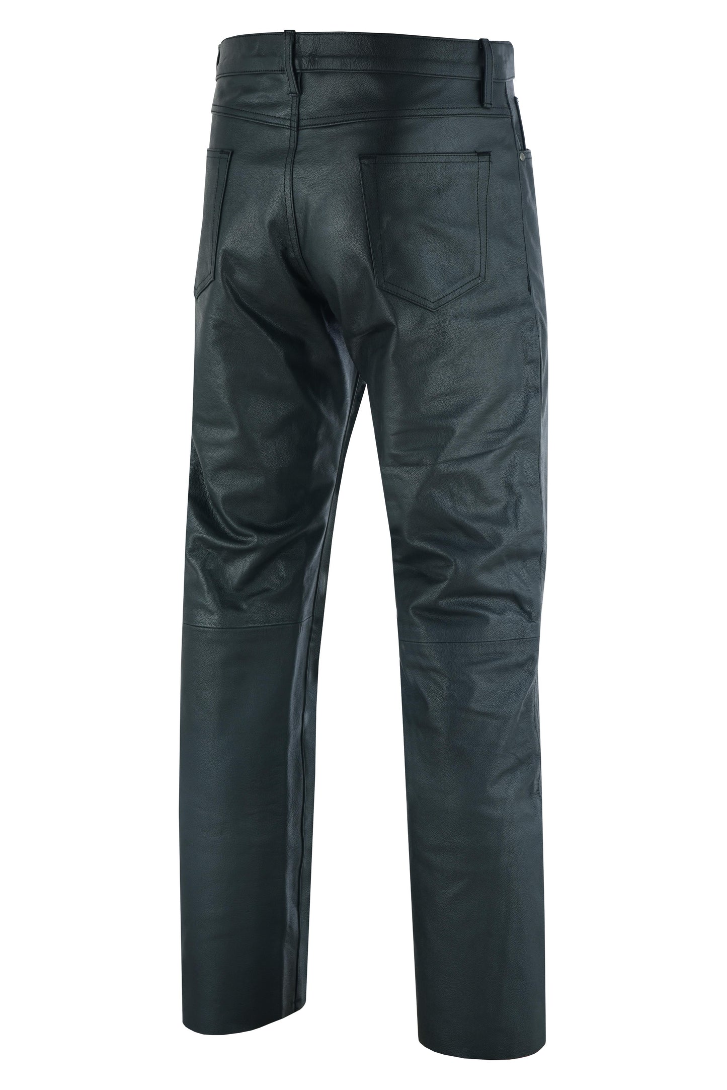 RC Women's Classic 5 Pocket Black Casual Motorcycle Leather Pants