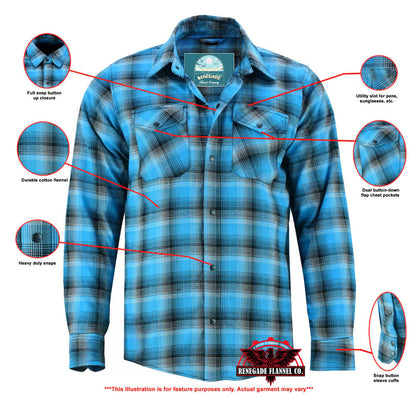 DS Flannel Shirt - Blue and Black Shaded