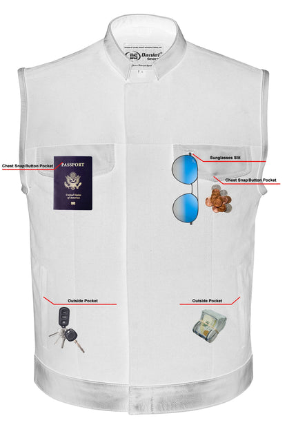 RC Canvas Material Single Back Panel Concealment Vest W/Leather Tr