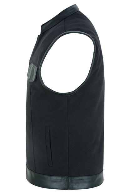 RC Canvas Material Single Back Panel Concealment Vest W/Leather Tr