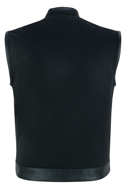 RC Canvas Material Single Back Panel Concealment Vest W/Leather Tr
