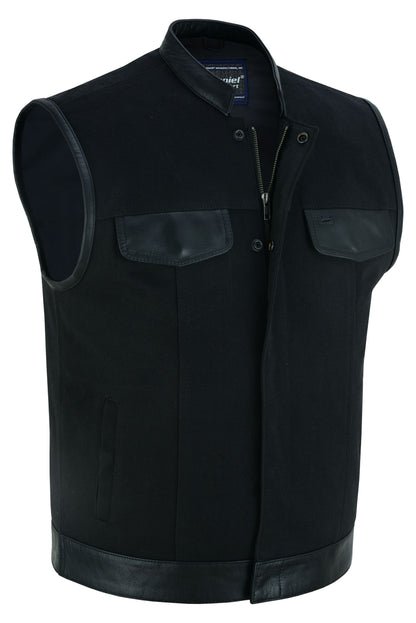 RC Canvas Material Single Back Panel Concealment Vest W/Leather Tr