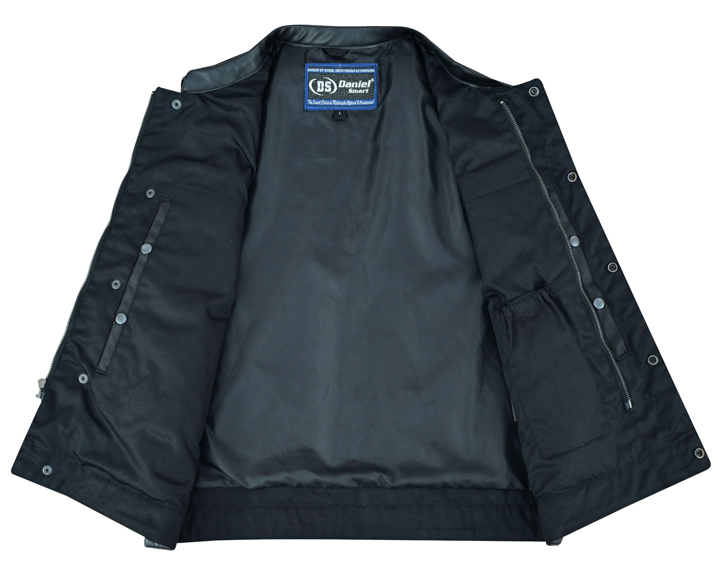 RC Concealed Snap Closure, Textile Material, Scoop Collar & Hidden